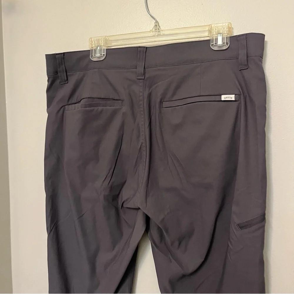 Orvis Pants Mens 36X32 Gray Cargo Utility‎ Nylon Hiking Fishing Outdoor EUC